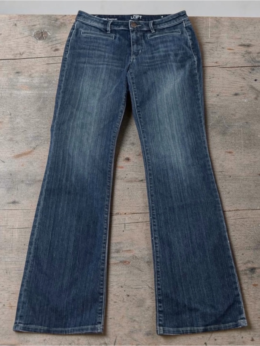 Vintage Y2K Ann Taylor LOFT Dark Blue Wide Leg Original Bootcut Jeans
